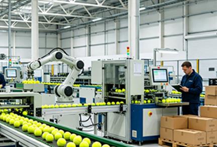 Tennis ball production line